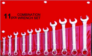 11 Piece - 12 Point - 6; 8; 9; 10; 11; 12; 13; 15; 17; 18; 19mm - Metric Combination Wrench Set - Apex Tool & Supply