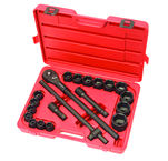 21 Piece - TEKTON - 3/4" Drive Impact Socket Set Forged and Hardened Chrome Vanadium Steel Construction; Corrosion-Resistant Black Phosphate Finish; 6 Point Impact Sockets; Non-Slip; Knurled Handle Grip; Opti-Drive Socket Design - Apex Tool & Supply