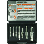 #7017P; Removes #6 to #12 Screws; 7 Piece Extractor Kit - Screw Extractor - Apex Tool & Supply