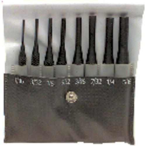 8 Pieces Regular Length Drive Pin Punch Set - Model HMC–022; 1/16″ to 5/16″ Diameter - Apex Tool & Supply
