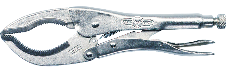 Large Jaw Locking Pliers -- #12LC Plain Grip 0 to 3-1/8'' Capacity 12'' Long - Apex Tool & Supply