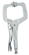 C-Clamp with Swivel Pads -- #11SP Plain Grip 3-3/4'' Capacity 11'' Long - Apex Tool & Supply