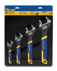 4 Piece - Adjustable Wrench Set with Comfort Grip - Apex Tool & Supply