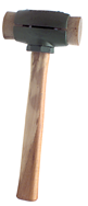 Rawhide Hammer with Face - 4 lb; Wood Handle; 2'' Head Diameter - Apex Tool & Supply