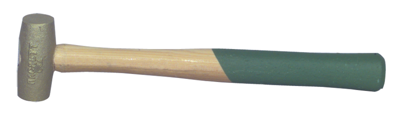 Hackett Brass Brass Hammer -- 5 lb; Hickory Handle; 1-3/4'' Head Diameter - Apex Tool & Supply