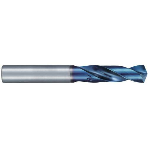 #7 Dia. × 6 mm Shank × 26 mm Flute Length × 66 mm OAL, Stub, 135°, Aqua Revo D, 2 Flute, External, Solid Carbide Drill - Exact Industrial Supply
