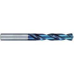 5 mm Dia. × 6 mm Shank × 39 mm Flute Length × 77 mm OAL, Jobber, 135°, Aqua Revo D, 2 Flute, External, Solid Carbide Drill - Exact Industrial Supply