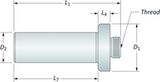 1" SS x 7/8-20 Thread Mount - Boring Head Shank - Apex Tool & Supply