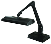 Broad Area Coverage LED Task Light  Dimmable  31" Floatng Arm  Desk Base - Apex Tool & Supply