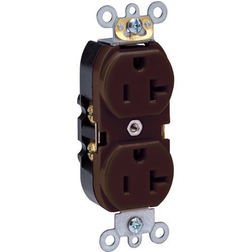 20 A; 125 Volt; NEMA 5-20R; 3W; Straight Blade Wiring Device - Brown - Apex Tool & Supply