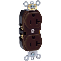 20 A; 125 Volt; NEMA 5-20R; 3W; Straight Blade Wiring Device - Brown - Apex Tool & Supply