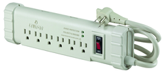 15 Amp; 120 Volt; 6 Plug Office Grade Surge Strip - Beige - Apex Tool & Supply