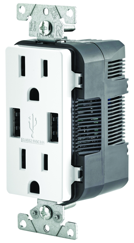 15 Amp; 125 Volt; White USB Duplex Receptical - Apex Tool & Supply