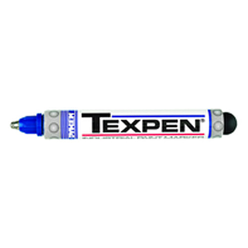 Texpen Medium Marker - Stainless Steel Ball Tip - Blue - Apex Tool & Supply