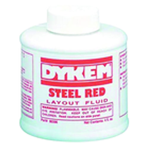 Layout Fluid - Brush-in-Cap Bottle - Red - 4.0 oz - Apex Tool & Supply