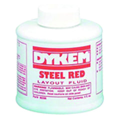 Layout Fluid - Brush-in-Cap Bottle - Red - 4.0 oz - Apex Tool & Supply