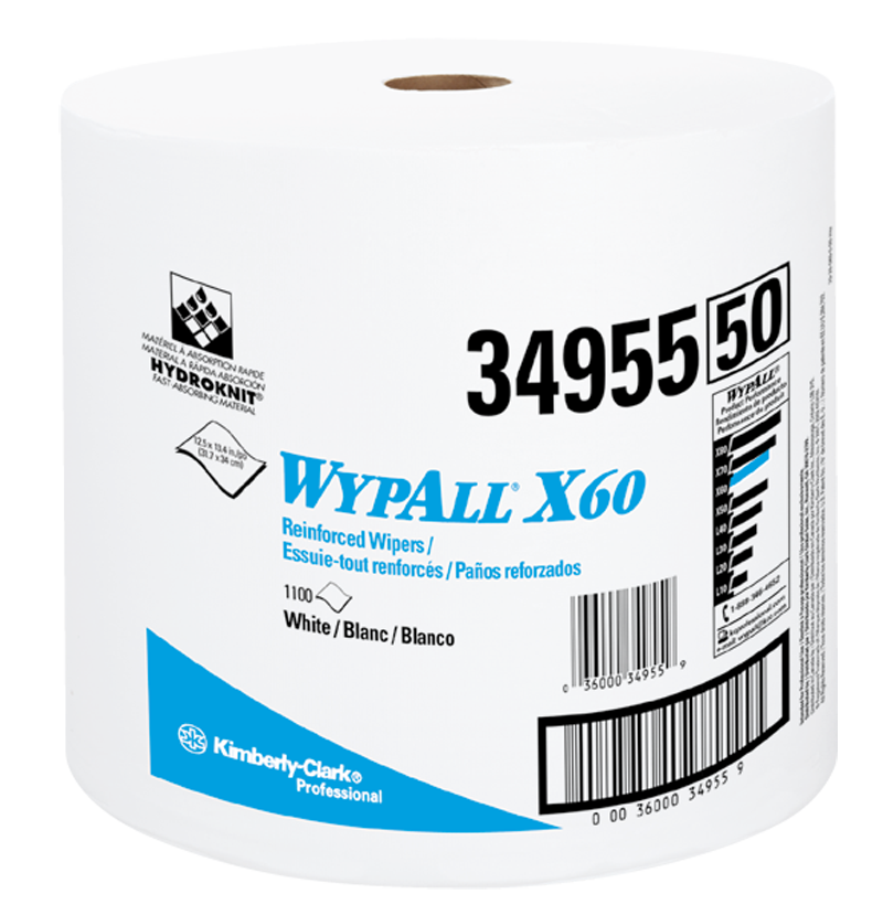 12.5 x 13.4'' - Package of 1100 - WypAll X60 Jumbo Roll - Apex Tool & Supply