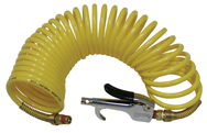 600N25A - 1/4 MPT x 25 Feet - Yellow Nylon - 1-Swivel Fitting(s) - Recoil Air Hose & Air Blow Gun Kit - Apex Tool & Supply