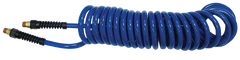 #PU1410BT - 1/4 MPT x 10 Feet - Transparent Blue Polyurethane - 1-Swivel Fitting(s) - Self-Storing Hose - Apex Tool & Supply