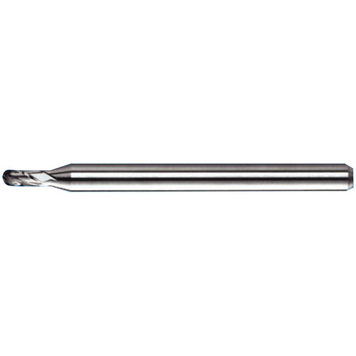 0.045″ Dia. × 1/8″ Shank × 0.135″ DOC × 2″ OAL, Carbide TA, Spiral , 4 Flute, 30° Helix, Ballnose End Mill