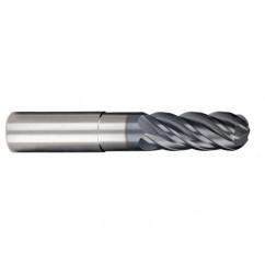 1/2" Dia. - 5/8" LOC - 6 OAL 5 FL Ball Nose Carbide End Mill-AlCrN-X - Apex Tool & Supply