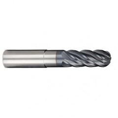 1/2" Dia. - 5/8" LOC - 6 OAL 5 FL Ball Nose Carbide End Mill-AlCrN-X - Apex Tool & Supply