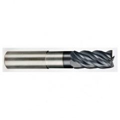 3/8" Dia. - 1/2" LOC - 4" OAL - .015 Radius 5 FL Carbide End Mill-AlCrN-X - Apex Tool & Supply