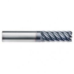 1/2" Dia. - 2-5/8" LOC - 5" OAL - .030 Radius 6 FL Carbide End Mill-AlTiN-x - Apex Tool & Supply
