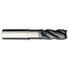 1/2 Dia. x 4 Overall Length 4-Flute .060 C/R Solid Carbide SE End Mill-Round Shank-Center Cut-AlCrN-X - Apex Tool & Supply
