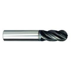 3/8 Dia. - 2-1/2" OAL Ball Nose AlCrN-X-EM - 4 FL - Apex Tool & Supply