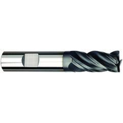 3/8 Dia. x 3 Overall Length 4-Flute .030 C/R Solid Carbide SE End Mill-Weldon Shank-Center Cut-AlCrN-X - Apex Tool & Supply