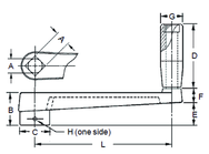 Broached Crank Handle - 3/4'' Hole Diameter; 3-1/4'' Handle Length; 6.3'' Width - Apex Tool & Supply