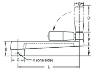 Broached Foldable Crank Handle - 3/4'' Hole Diameter; 3.15'' Handle Length; 6.3'' Width - Apex Tool & Supply