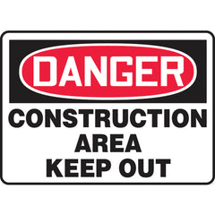 Sign, Danger Construction Area Keep Out, 7″ × 10″, Vinyl - Apex Tool & Supply