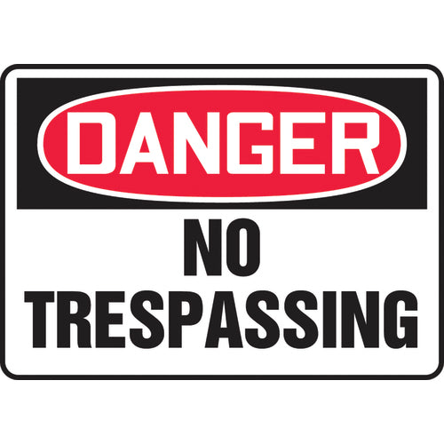 Sign, Danger No Trespassing, 10″ × 14″, Plastic - Apex Tool & Supply