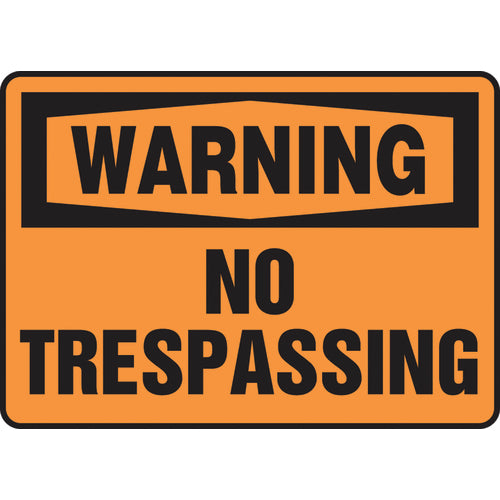 Sign, Warning No Trespassing, 10″ × 14″, Aluminum - Apex Tool & Supply