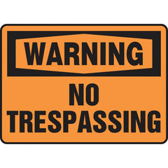 Sign, Warning No Trespassing, 10″ × 14″, Aluminum - Apex Tool & Supply