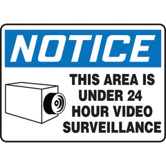 Sign, Notice This Area Is Under 24 Hour Video Surveillance, 10″ × 14″, Aluminum - Apex Tool & Supply