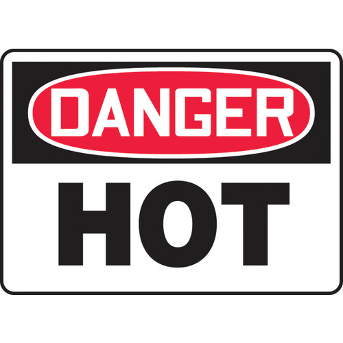 Sign, Danger Hot, 7″ × 10″, Aluminum - Apex Tool & Supply