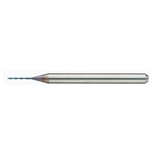 MDSS0055-ACF40B 0.55 mm Dia. × 0.55 mm Shank × 6 mm Flute Length × 38 mm OAL, PVD, External Coolant, Cylindrical Solid Carbide Drill - Exact Industrial Supply