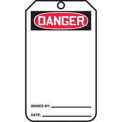 Safety Tag, Danger (Blank), 25/Pk, Cardstock - Apex Tool & Supply