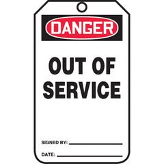 Safety Tag, Danger Out Of Service, 25/Pk, Cardstock - Apex Tool & Supply