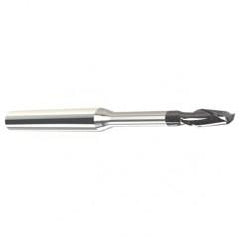 .035 Dia. - .053 LOC - 1-1/2" OAL - 2 FL Carbide End Mill with 1/4 Reach-Nano Coated - Apex Tool & Supply
