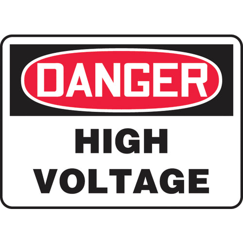 Sign, Danger High Voltage, 7″ × 10″, Vinyl - Apex Tool & Supply