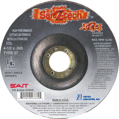 7″ × 0.045″ × 7/8″ - Zirconium - Depressed Center Wheel - Apex Tool & Supply