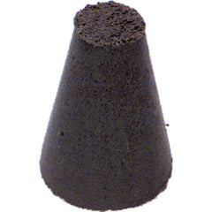 1″ × 5/8″-1/4″ × 1/4″ - Tapered Resin Bonded Rubber Cone (Coarse Grit) - Apex Tool & Supply
