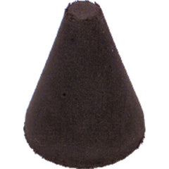 1 1/4″ × 1″-1/4″ × 1/4″ - Tapered Resin Bonded Rubber Cone (Fine Grit) - Apex Tool & Supply