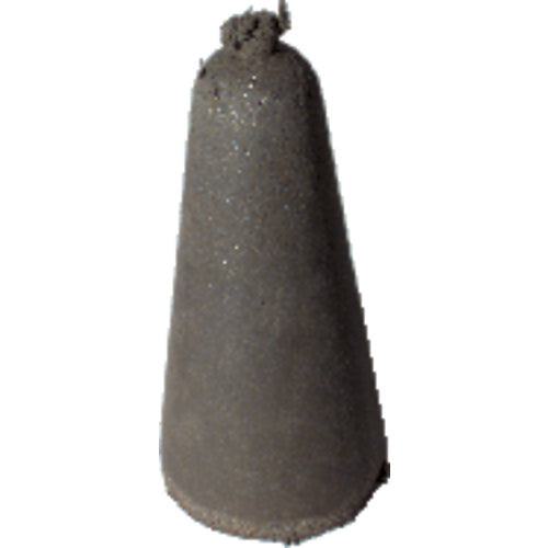 2″ × 1″-1/2″ × 1/4″ - Tapered Resin Bonded Rubber Cone (Coarse Grit) - Apex Tool & Supply
