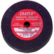 6 x 1/2 x 1/2'' - Resin Bonded Rubber Wheel (Extra Fine Grit) - Apex Tool & Supply