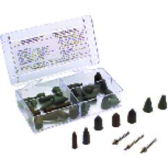 #767 Resin Bonded Rubber Kit - Point & Mandrel - Various Shapes - Equal Assortment Grit - Apex Tool & Supply